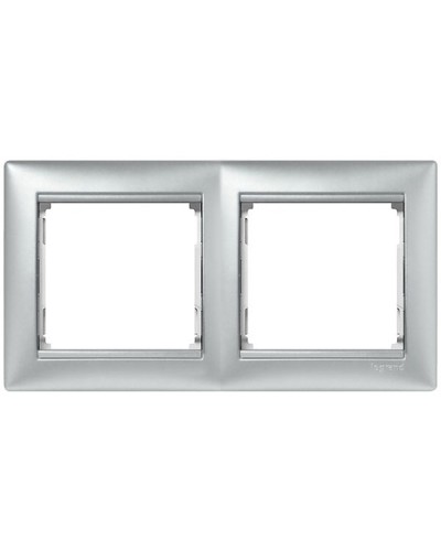Рамка 2 поста горизонтальный монтаж алюминий Valena Legrand 770152 в Чебоксарах Аксессуары для кабель-канала Pintop.ru