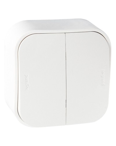 Выключатель двухклавишный Quteo Legrand (782202) в Чебоксарах Аксессуары для кабель-канала Pintop.ru