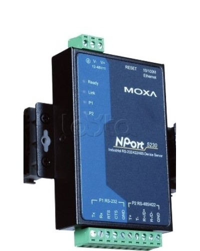 Сервер 2-портовый RS-232 + RS-422/485 в Ethernet Moxa NPort 5230-T в Чебоксарах Дополнительное оборудование для ОПС Pintop.ru