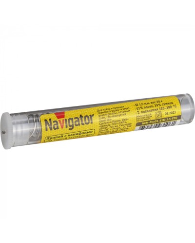 Припой Navigator 93 106 NEM-Pos01-61K-1.5-F20 (ПОС-61, колба, 1.5 мм, 20 гр) в Чебоксарах Аксессуары для кабель-канала Pintop.ru
