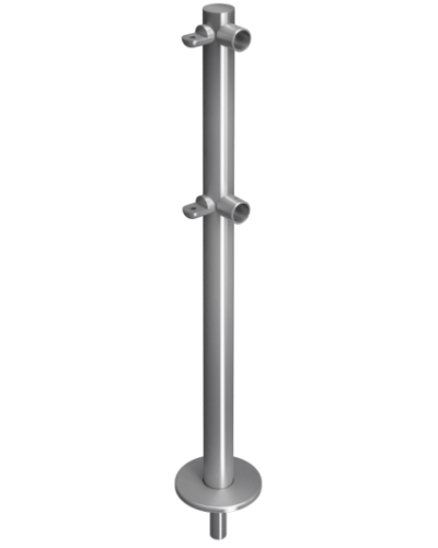 Стойка ограждения съемная L-образная с 2-мя полупетлями cправа Oxgard ВЗР 1996Р.20-02 в Чебоксарах Ограждения Pintop.ru