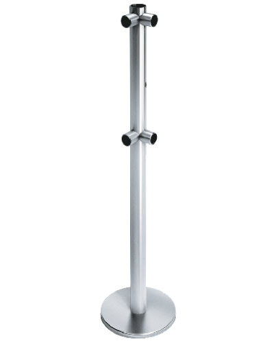 Стойка ограждения с отверстием под фиксатор L-образная, 2 муфты справа передвижная Oxgard ВЗР2442.09.12 в Чебоксарах Ограждения Pintop.ru