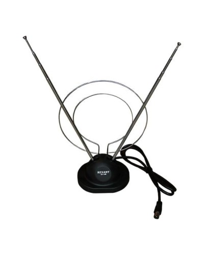 Антенна комнатная телескопическая на подставке «Усы+кольцо», RX-100 REXANT 34-0100 в Чебоксарах Системы видеонаблюдения Pintop.ru