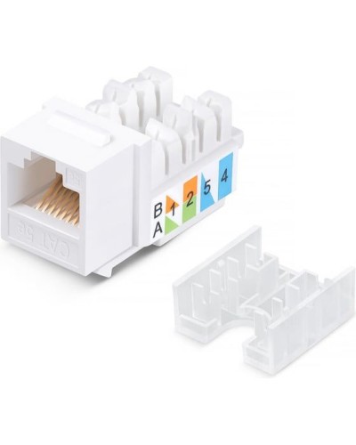 Модуль Keystone Jack RJ-45(8P8C), UTP неэкранированный, CAT 5e, тип 90 градусов, белый REXANT PRO 02-0064 в Чебоксарах Модули Keystone Pintop.ru