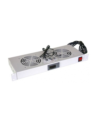 Модуль вентиляторный с термостатом 19 1U с 2-мя вентиляторами REXANT 04-2604 в Чебоксарах Вентиляторные модули Pintop.ru