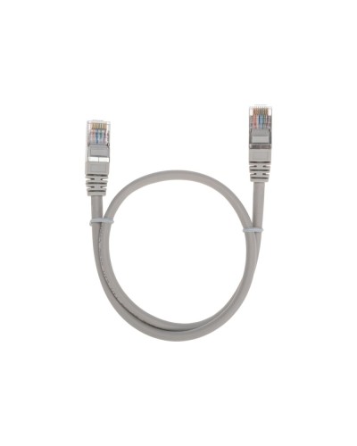 Патч-корд F/UTP, CAT 5e, RJ45-RJ45, 26AWG, LSZH, серый, 0,5м REXANT 02-0110-05 в Чебоксарах Патчкорды (медные) Pintop.ru