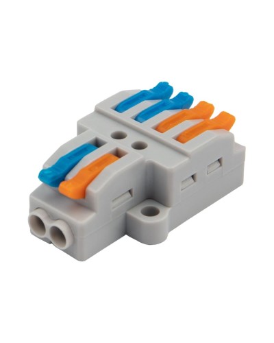 Разветвительная клемма СМК 2x2 2 полюса с монтажной площадкой 1 ввод 2 вывода (5 шт/уп) Rexant (07-5235-05) в Чебоксарах Клеммные колодки Pintop.ru