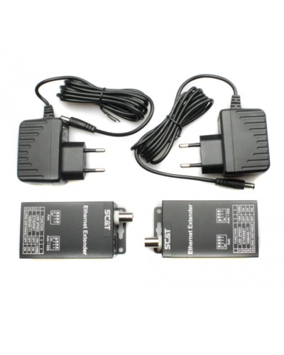 Комплект удлинителей Ethernet по коаксиальному кабелю до 1000м SC&T IP09CK в Чебоксарах Видеоусилители, Модуляторы, Делители Pintop.ru