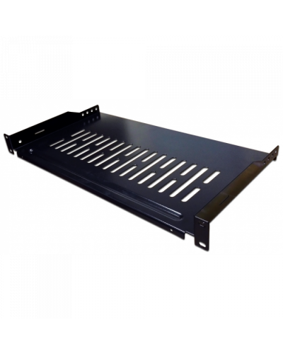 Полка фронтальная, с возможностью установки заднего фиксатора, 300 мм, 1U, 18 кг TWT (TWT-CB-SFBF300-1U/18) в Чебоксарах Полки для шкафов и стоек Pintop.ru