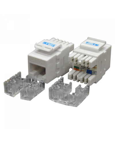 Модуль Keystone RJ45, Cat.5E, UTP, 180 градусов, белый TWT (TWT-OK45UTP180/5E-WH) в Чебоксарах Модули Keystone Pintop.ru
