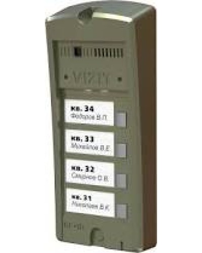 Панель вызова Vizit БВД-306-4 в Чебоксарах Многоабонентные устройства Pintop.ru