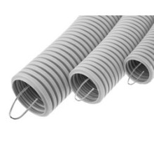 Труба гофрированная ПВХ тяжелая, с зондом диам. 16 мм (100м), огнестойкость E15-E90 Экопласт 11116-E90