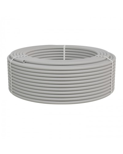 Труба ПНД-FRUF гофрир. тяжелая, с зондом, без галогена, трудногорючая, атмосферостойкая,цвет серый, диам. 16мм (100м) Экопласт (21116HFR-UF) в Чебоксарах Труба гофрированная Pintop.ru