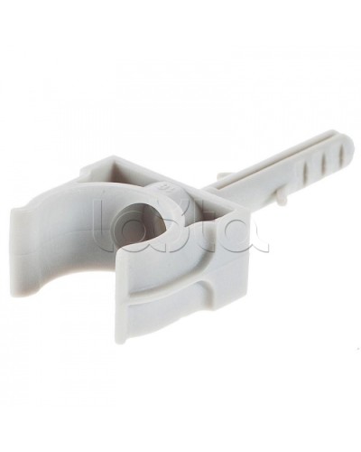 Держатель с дюбелем без шурупа для гофрированной или жесткой гладкой трубы D20 мм, без галогена Экопласт 41420HF в Чебоксарах Держатели, клипсы, скобы Pintop.ru