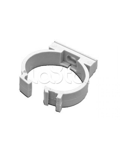 Держатель с защелкой для гофрированной или жесткой гладкой трубы D16 мм, без галогена Экопласт 41616HF в Чебоксарах Держатели, клипсы, скобы Pintop.ru