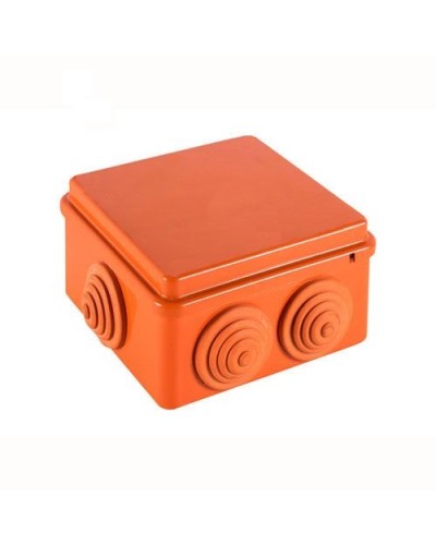 JBS100 Коробка огн. E110, о/п 100х100х55мм, без галогена, 6 вых., IP55, 10P, (0,15-2,5 мм2), цвет оранж. Экопласт (43427HF) в Чебоксарах Распределительные коробки Pintop.ru