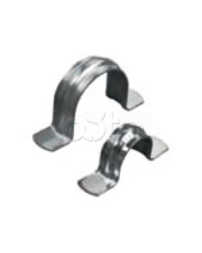 Скоба оцинкованная двухлапковая без монтажного отверстия, для трубы D32мм (1уп = 50шт) Экопласт (43633) в Чебоксарах Держатели, клипсы, скобы Pintop.ru