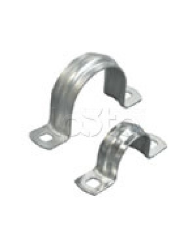 Скоба оцинкованная с двумя отверстиями для трубы D60-63 мм, м.о.8,5-6,0мм (1уп=50шт) Экопласт (43660P) в Чебоксарах Держатели, клипсы, скобы Pintop.ru