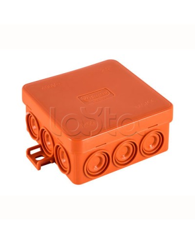 JBL085 Коробка огн. E110, о/п 85х85х38мм, без галогена, 12 вых., IP55, 3P, (1,5-10,0 мм2), цвет оранж. Экопласт (43795HF) в Чебоксарах Коробки (ОКЛ) Экопласт Pintop.ru