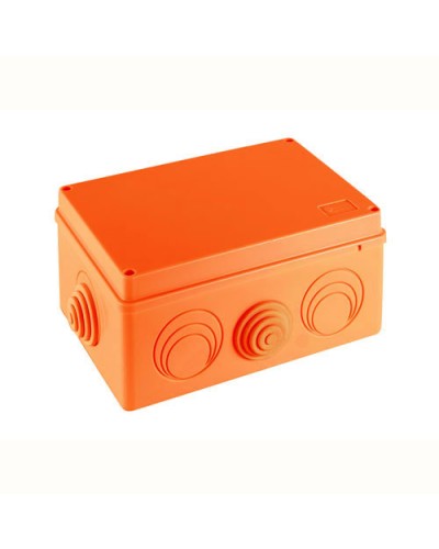 Коробка огн. E110, о/п 210х150х100мм, без галогена,8 вых., IP55, 4P, оранж. Экопласт (43866HF) в Чебоксарах Распределительные коробки Pintop.ru