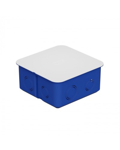 Коробка распределительная с крышкой, 100х100х50мм, без галогена, IP30 цвет синий Экопласт (44656HF) в Чебоксарах Распределительные коробки Pintop.ru
