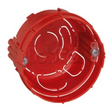 Коробка установочная D65x40мм со стык. ушками межцентр. 71мм, IP20, красный Экопласт 44660-1