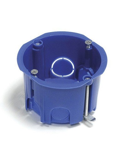 Коробка установочная для г/к D=68x45 мм с металл. лапками, межцентр 71мм, IP20, синий Экопласт 44663 в Чебоксарах Распределительные коробки Pintop.ru