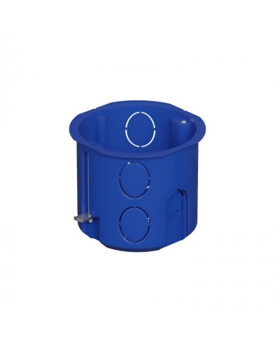 Коробка установочная для г/к D68x62мм с металл. лапками, межцентр 71мм, цвет синий IP20 Экопласт (44665) в Чебоксарах Распределительные коробки Pintop.ru