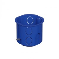 Коробка установочная для г/к D68x62мм с металл. лапками, без галогена, цвет синий IP20 Экопласт (44665HF)