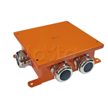 SMB120 Коробка металлическая, огн. E-110, о/п,120х120х60, 1 метал. гермоввод 14-22мм. + 3 метал. заглушки, IP66, 9P, (1,5-4 мм2), цвет оранж. Экопласт (56154E)