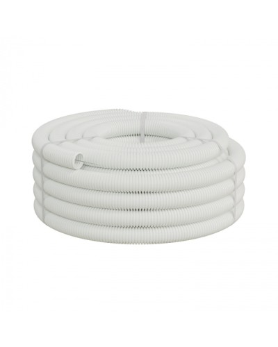 Труба ПП-FR гофрир. легкая, с зондом,без галогена, ПЛЛ 40мм Экопласт (60140HFR-W) - Труба ПП-FR гофрир. легкая, с зондом,без галогена, ПЛЛ диам.40мм ПВ-0 (20м) цвет белый 1 палл.=840м Экопласт в Чебоксарах Труба гофрированная Pintop.ru