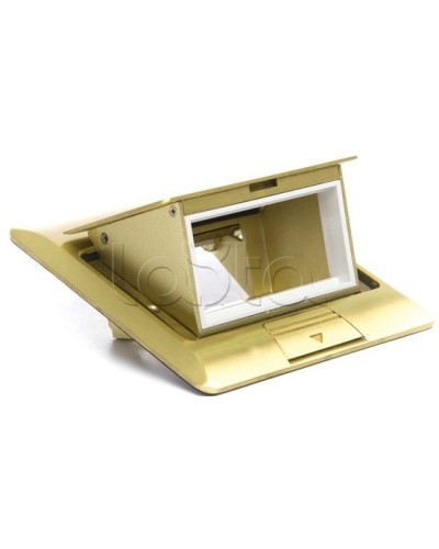 Люк в пол на 2 модуля (45х45мм), латунь Экопласт 70020 в Чебоксарах Системы лючков и колонн Pintop.ru