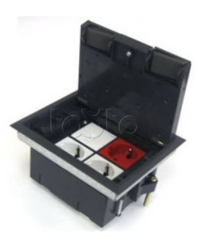 Люк в пол на 4 модуля (45х45 мм), с суппортом и коробкой, стальной Экопласт 70040 в Чебоксарах Системы лючков и колонн Pintop.ru