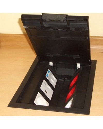 Люк в пол на 6 модулей (45х45мм) с суппортом и коробкой, пластик Экопласт 70062 в Чебоксарах Системы лючков и колонн Pintop.ru