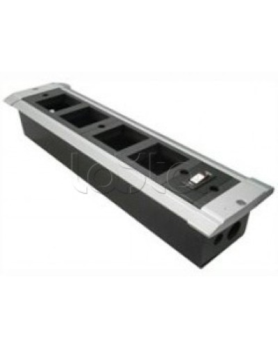 Блок настольный встраиваемый, с выключателем нагрузки на 4 модуля (45х45мм) для креп. к столу (алюмин) Экопласт 70324 в Чебоксарах Аксессуары для кабель-канала Pintop.ru