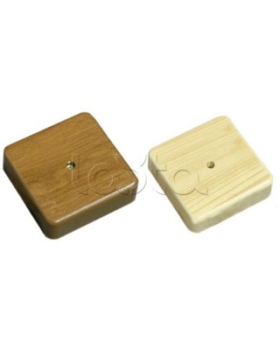 Коробка 1 постовая распред. 75х75х20 c текстурой дерева (орех) Экопласт 72908N в Чебоксарах Распределительные коробки Pintop.ru