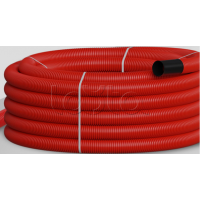 NR075 Двустен. труба ПНД гибкая откр. прокладки, SN16, с зондом, D75мм (50м) красн. Экопласт (801075HFR-UF-RD)