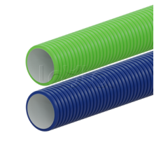 Вентиляционная труба гибкая двустенная для воздуховода (ПНД), антистатическая и антибактериальная D63мм, цвет красный (1шт=50м) Экопласт (803063RD)