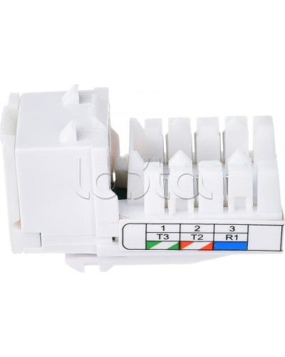 Механизм розетки телефонной (6 контактов) RJ-12 LK45 (Экопласт) (855600) в Чебоксарах Розетки компьютерные и телефонные Pintop.ru