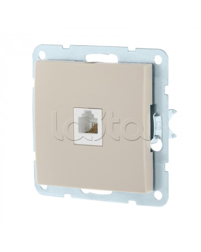 Розетка телефонная RJ-12 с накладкой (бежевый) LK60 Экопласт (865501-1) в Чебоксарах Розетки компьютерные и телефонные Pintop.ru