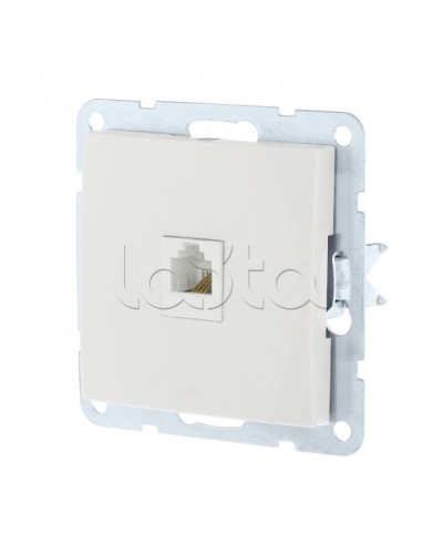 Розетка телефонная RJ-12 с накладкой (белый) LK60 Экопласт (865504) в Чебоксарах Розетки компьютерные и телефонные Pintop.ru