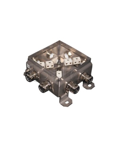 Коробка монтажная огнестойкая Гефест КМ-О (12к*6,0)-IP66 1212нерж, 8 вводов 123х123х60 в Чебоксарах Распределительные коробки Pintop.ru