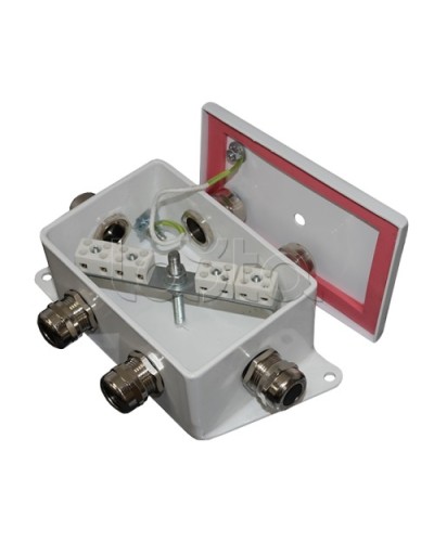 Коробка монтажная огнестойкая Гефест КМ-О (8к)-IP66-d, шесть вводов 120х80х68 в Чебоксарах Распределительные коробки Pintop.ru