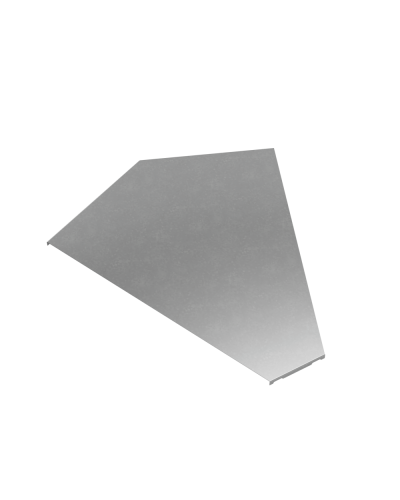 Крышка горизонтального угла 45 гр. 600 мм ПЛЮС INOX304 КМ-Профиль (KGLplus45-600 INOX304) в Чебоксарах Аксессуары для лотков Pintop.ru