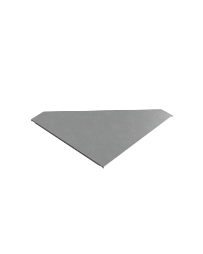 Крышка переходника левого 100-600 мм ПЛЮС INOX304 КМ-Профиль (KPDplus100-600-L INOX304) в Чебоксарах Аксессуары для лотков Pintop.ru