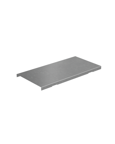 Крышка на вертикальный Т-ответвитель переходник 100-50 мм с разворотом трассы на 90 гр. ПЛЮС (нижняя часть меньше исходной) INOX304 КМ-Профиль (KTDPSplus90-100-50 INOX304) в Чебоксарах Аксессуары для лотков Pintop.ru