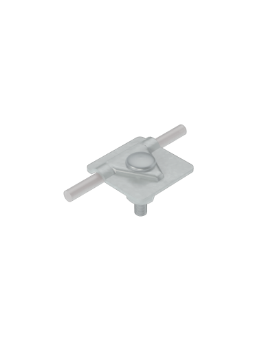 Универсальный соединитель для прутка Ø 5-10 мм с 1 пластиной 40х40 мм КМ-Профиль (USM-D5-10) в Чебоксарах Аксессуары для лотков Pintop.ru