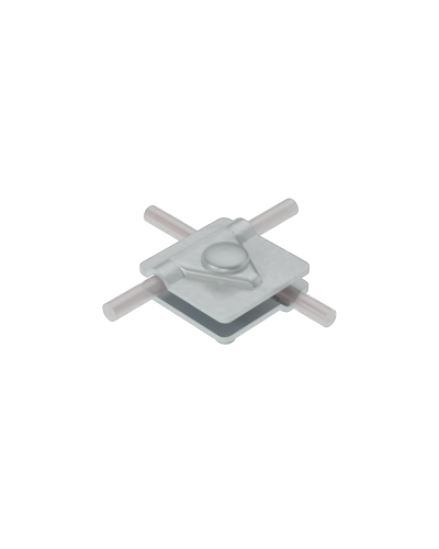 Универсальный соединитель для прутка Ø 5-10 мм с 2 пластинами 40х40 мм КМ-Профиль (2USM-D5-10) в Чебоксарах Аксессуары для лотков Pintop.ru