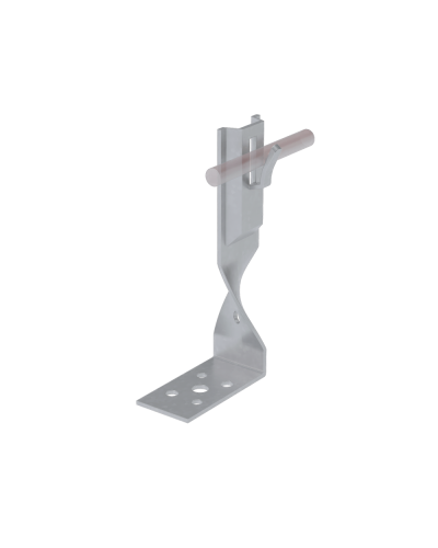 Угловой держатель зажимной скрученный для прутка Ø 5-8 мм H140 мм CU КМ-Профиль (UDZS-H140-D5-8 CU) в Чебоксарах Монтажные материалы Pintop.ru