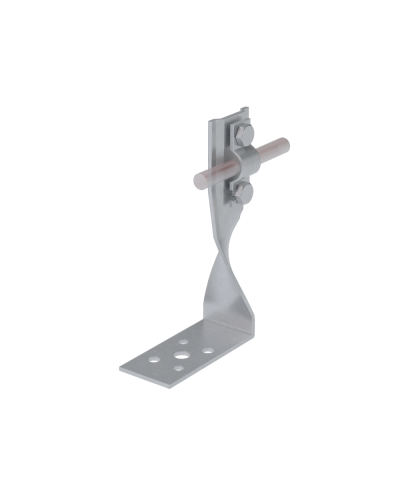 Угловой держатель болтовой скрученный для прутка Ø 5-10 мм H70 мм CU КМ-Профиль (UDBS-H70-D5-10 CU) в Чебоксарах Монтажные материалы Pintop.ru